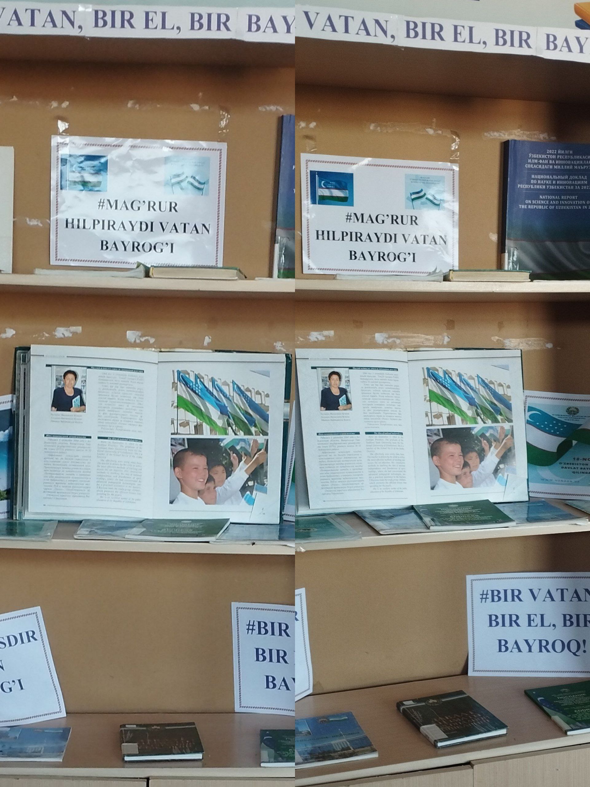 "Bir Vatan, bir el, bir bayroq!" shiori ostida kitob - rasmli koʻrgazmasi tashkil etildi.