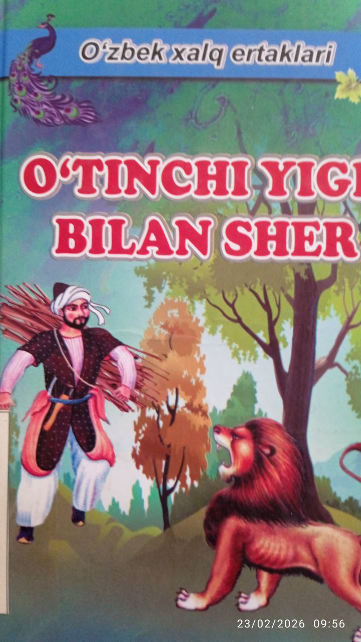 O'tinchi yigit bilan sher" kitobi.